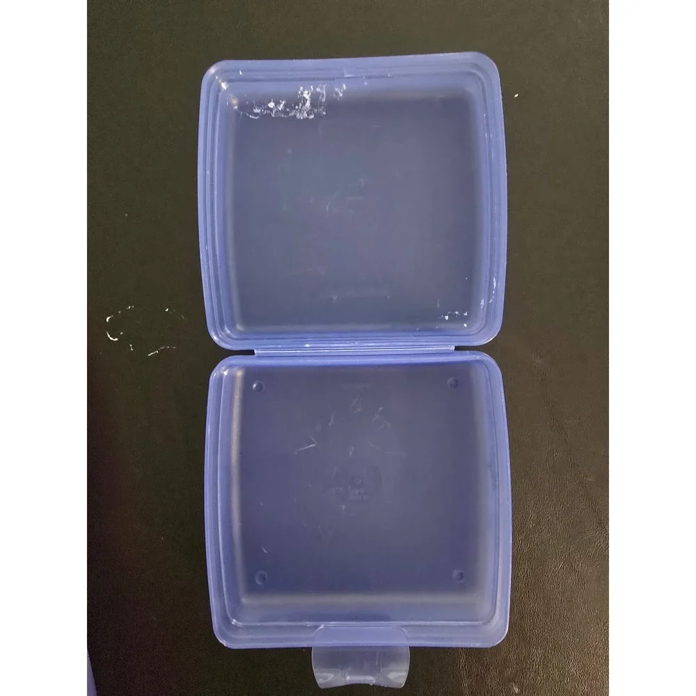 Tupperware Sandwich Keeper Set of 3 Vintage Blue & Pink Hinged Food Containers
